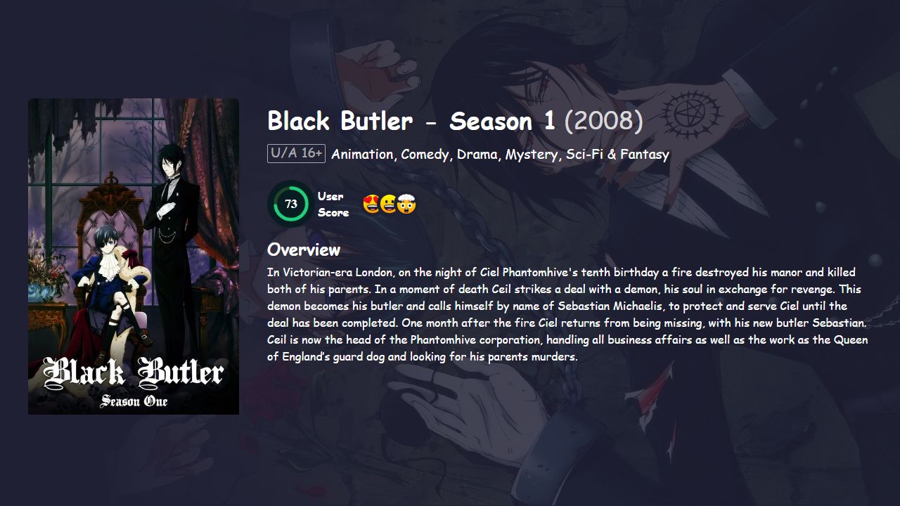 Black Butler Season 1 Hindi Dubbed