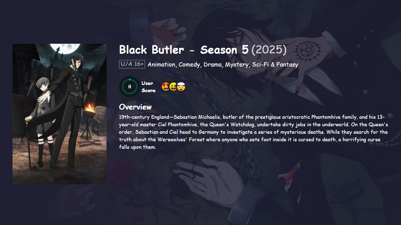 Black Butler Season 5 Hindi Dubbed