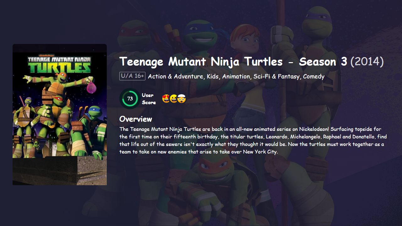 Teenage Mutant Ninja Turtles Season 3 Hindi Dubbed