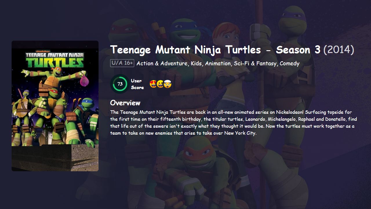 Teenage Mutant Ninja Turtles Season 3 Hindi Dubbed