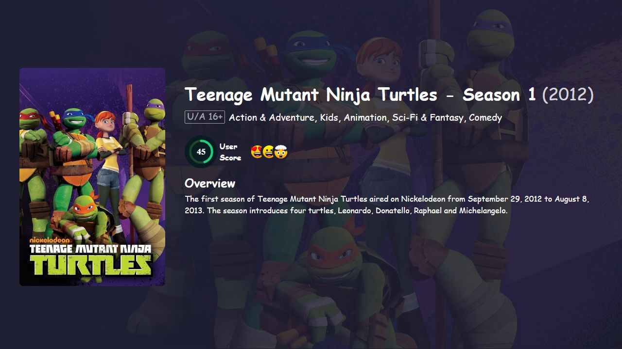 Teenage Mutant Ninja Turtles Season 1 Hindi Dubbed
