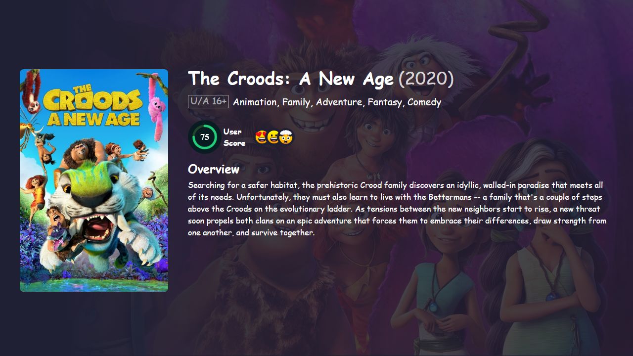 The Croods: A New Age (2020) Hindi Dubbed