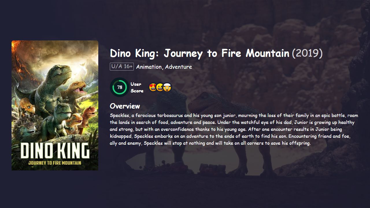 Dino King: Journey to Fire Mountain (2019) Hindi Dubbed