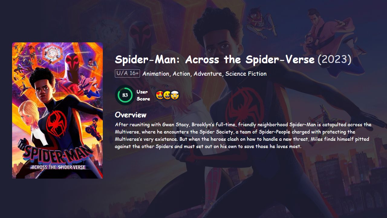 Spider-Man: Across the Spider-Verse (2023) Hindi Dubbed