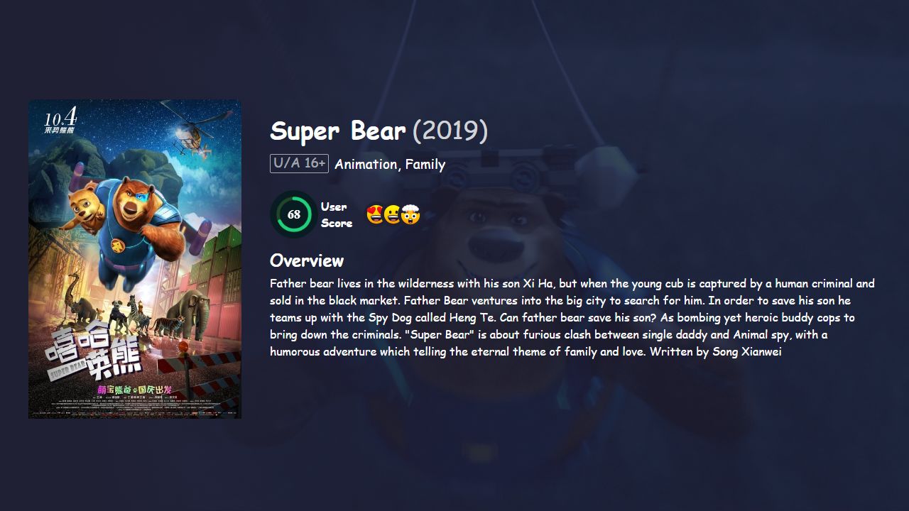 Super Bear (2019) Hindi Dubbed
