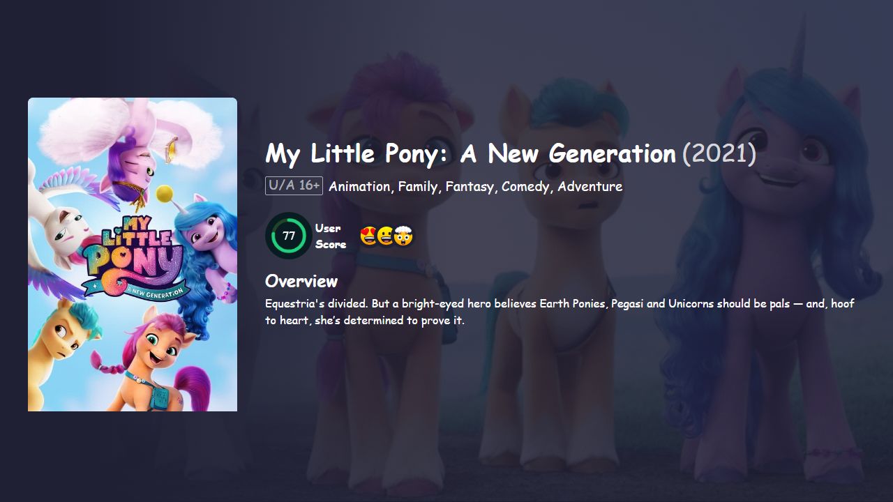 My Little Pony: A New Generation (2021) English Dubbed