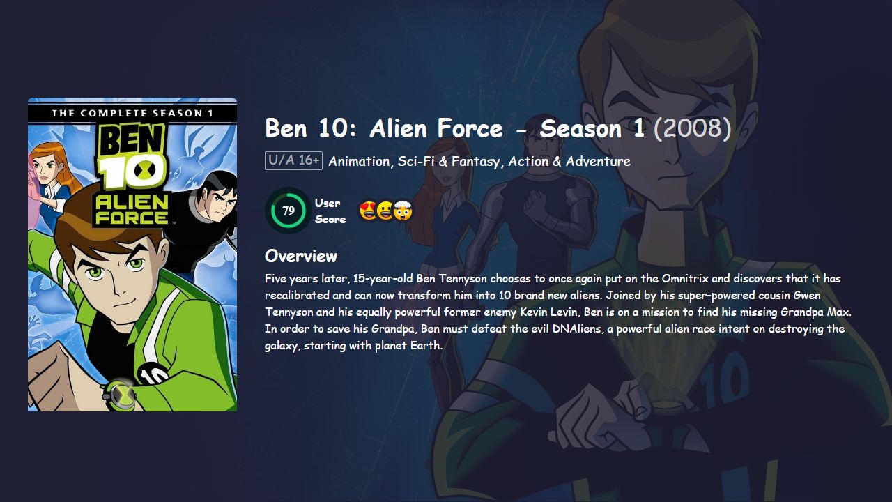 Ben 10: Alien Force Season 1 Hindi Dubbed