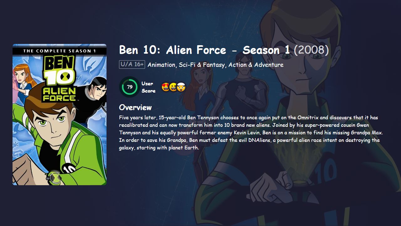 Ben 10: Alien Force Season 1 Hindi Dubbed