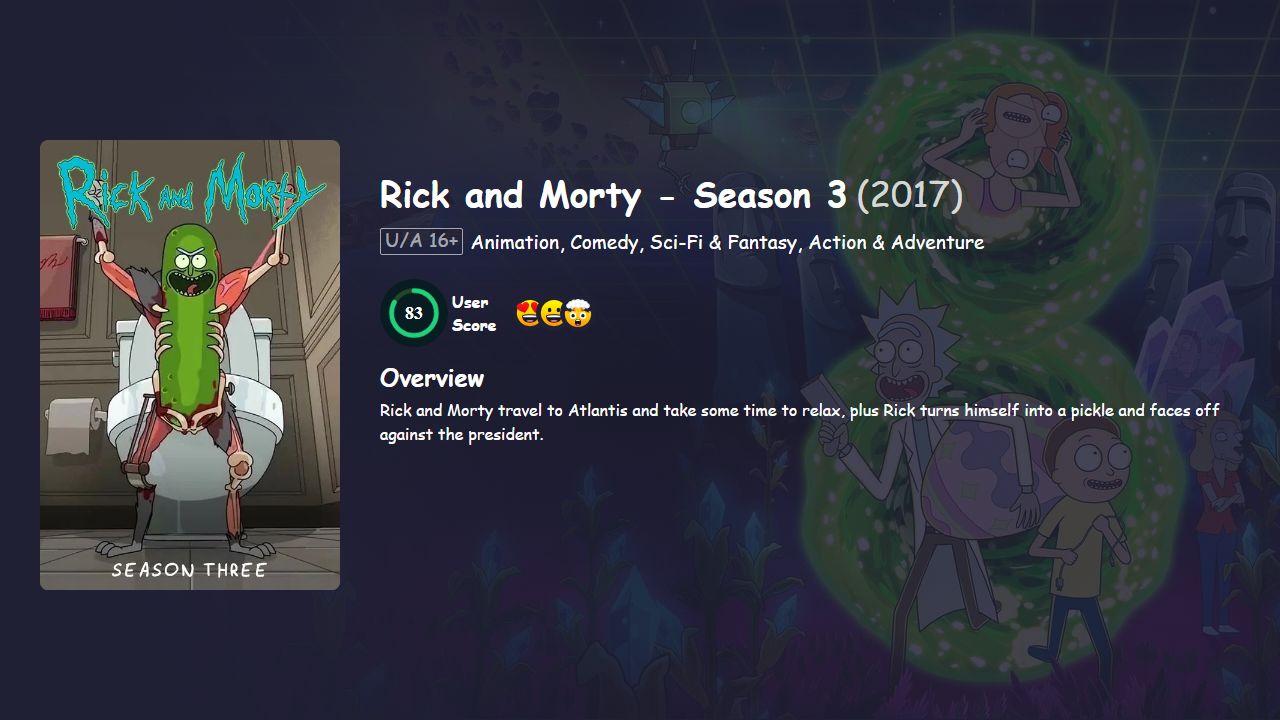 Rick and Morty Season 3 [English] 480p, 720p & 1080p HD | 10bit HEVC ESub