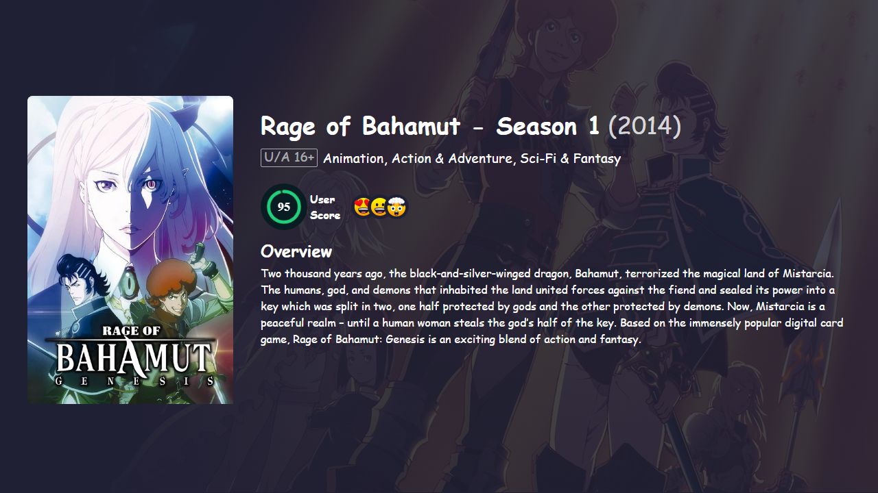 Rage of Bahamut Season 1 Japanese Dubbed