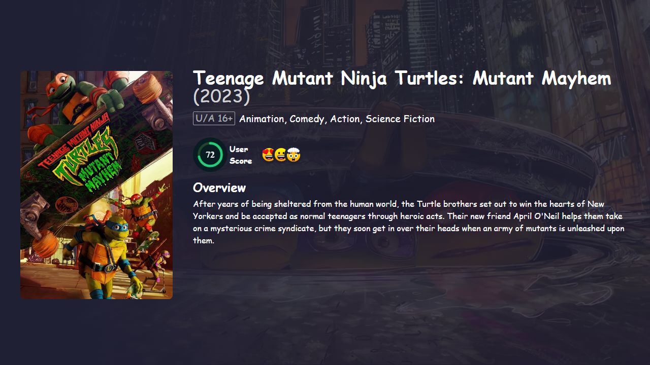 Teenage Mutant Ninja Turtles: Mutant Mayhem (2023) English Dubbed