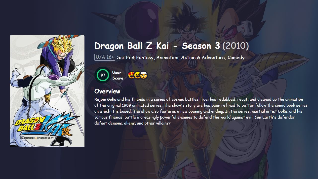 Dragon Ball Z Kai Season 3 Hindi Dubbed