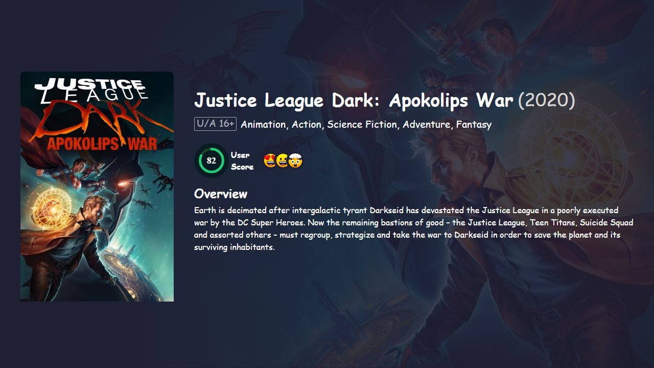 Justice League Dark: Apokolips War (2020) English Dubbed