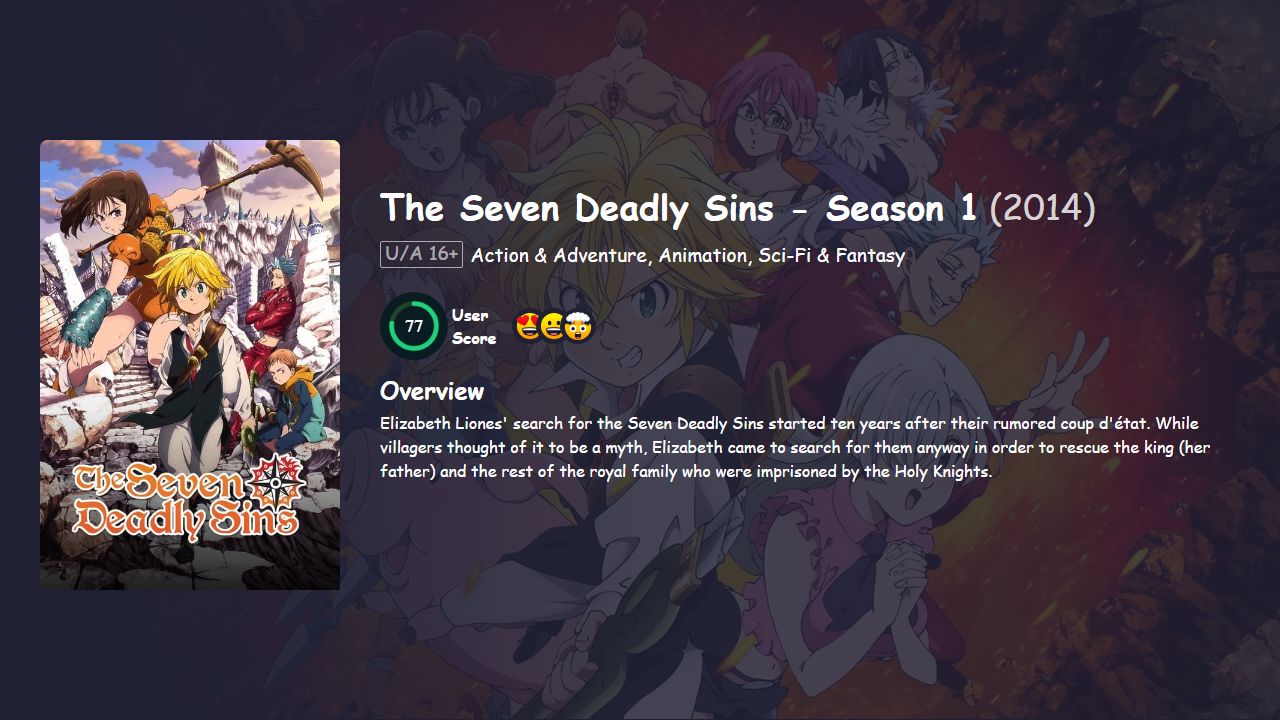 The Seven Deadly Sins Season 1 English Dubbed