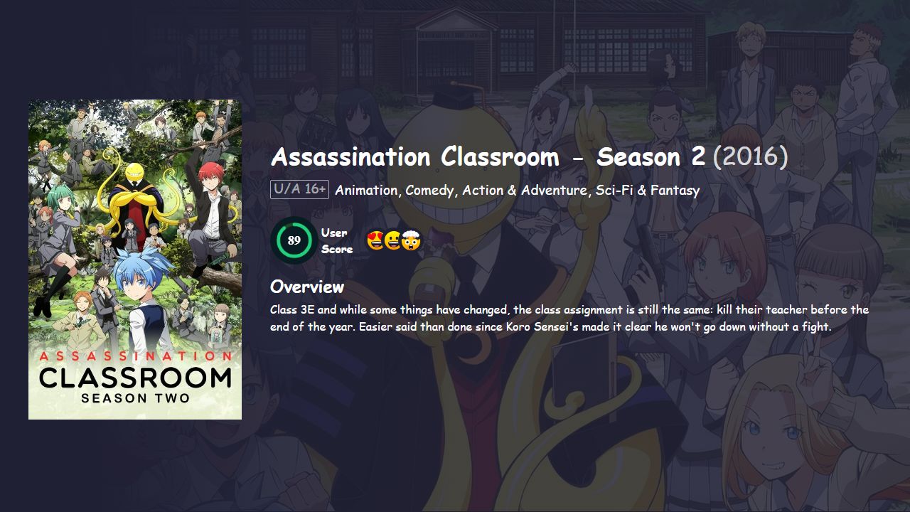 Assassination Classroom Season 2 Hindi Dubbed