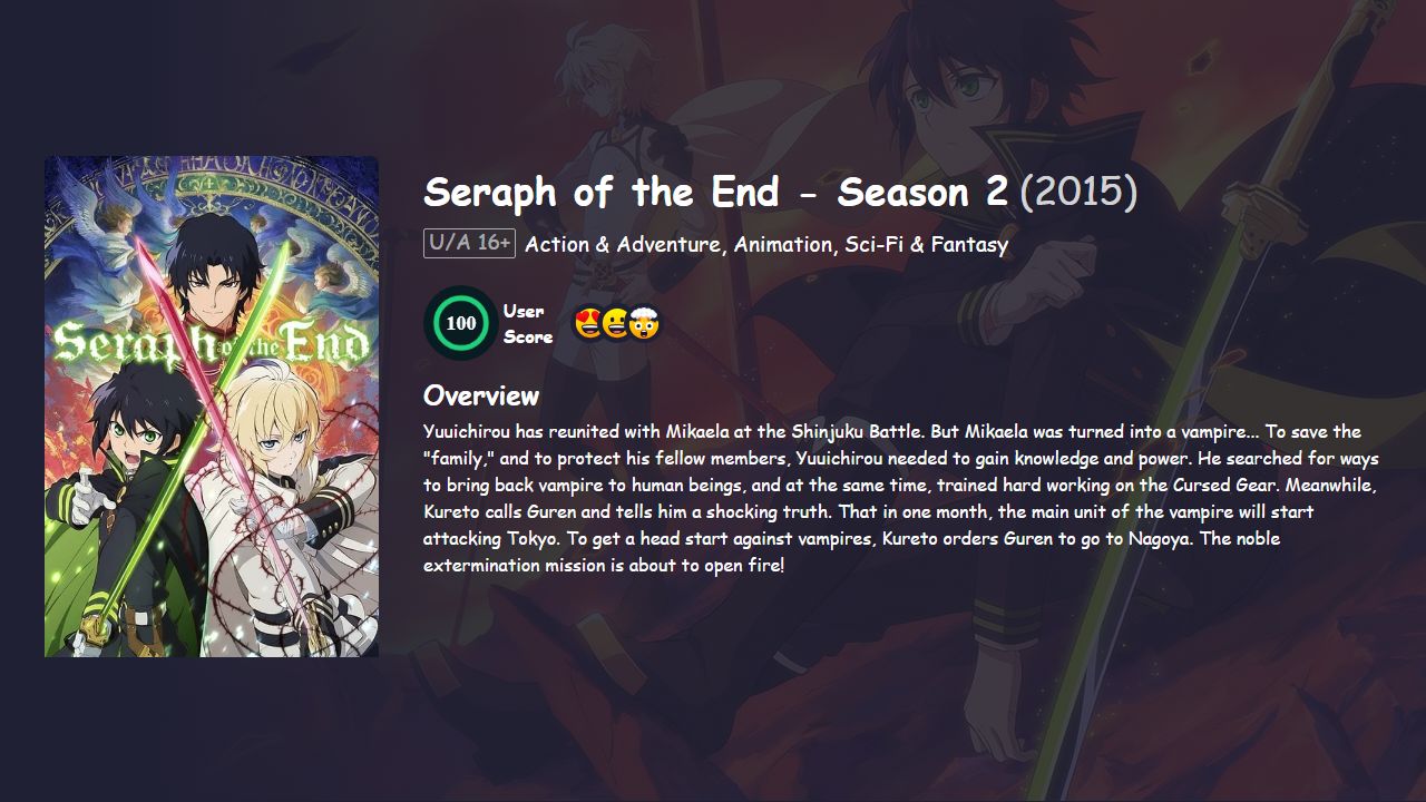 Seraph of the End Season 2 Japanese Dubbed