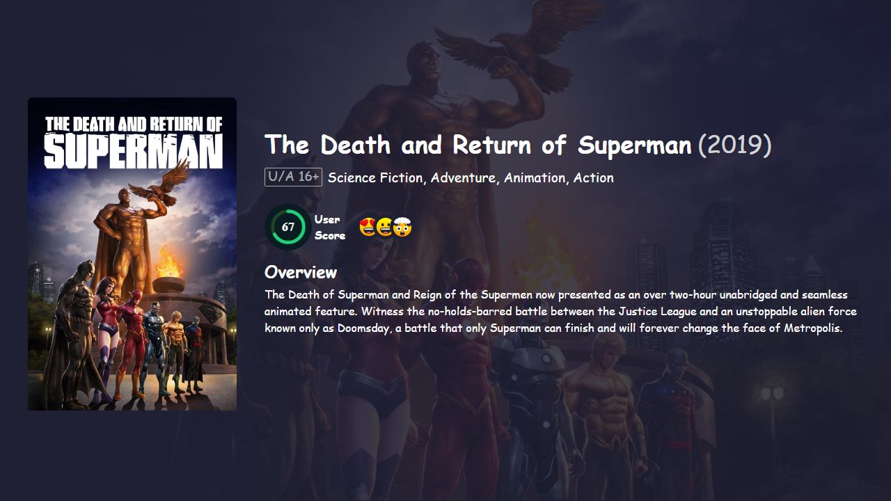 The Death and Return of Superman (2019) English Dubbed