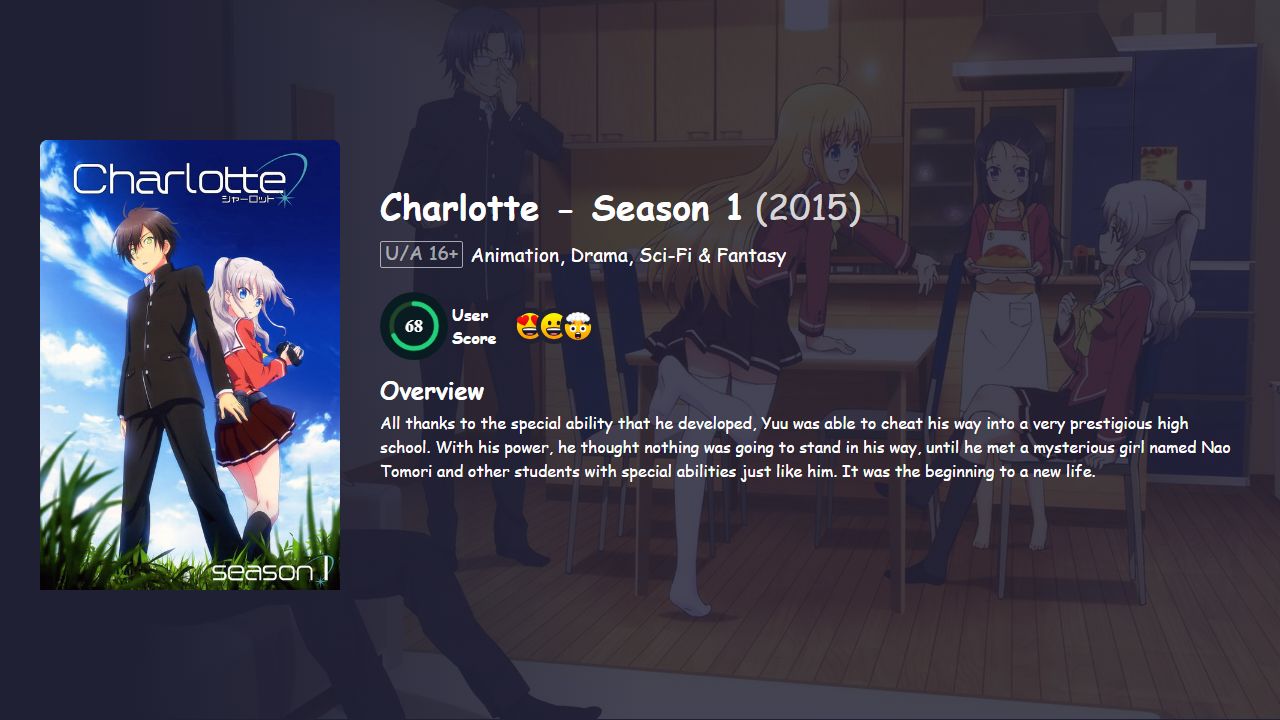 Charlotte Season 1 Japanese Dubbed