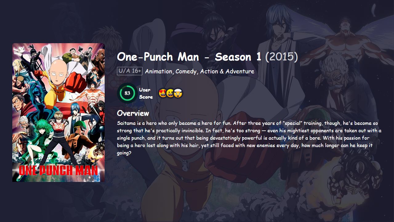 One-Punch Man Season 1 Hindi Dubbed