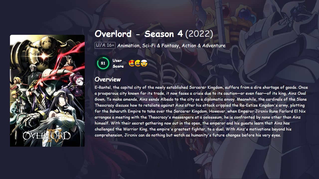 Overlord Season 4 Japanese Dubbed