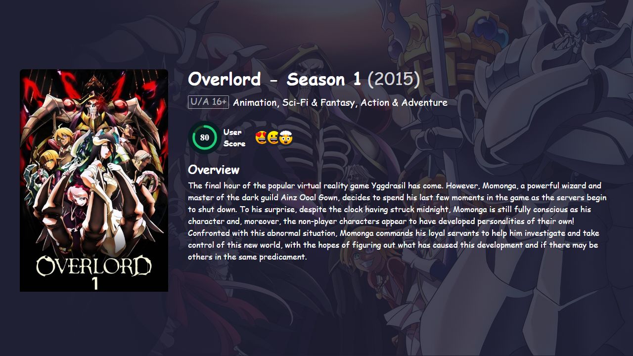 Overlord Season 1 Japanese Dubbed