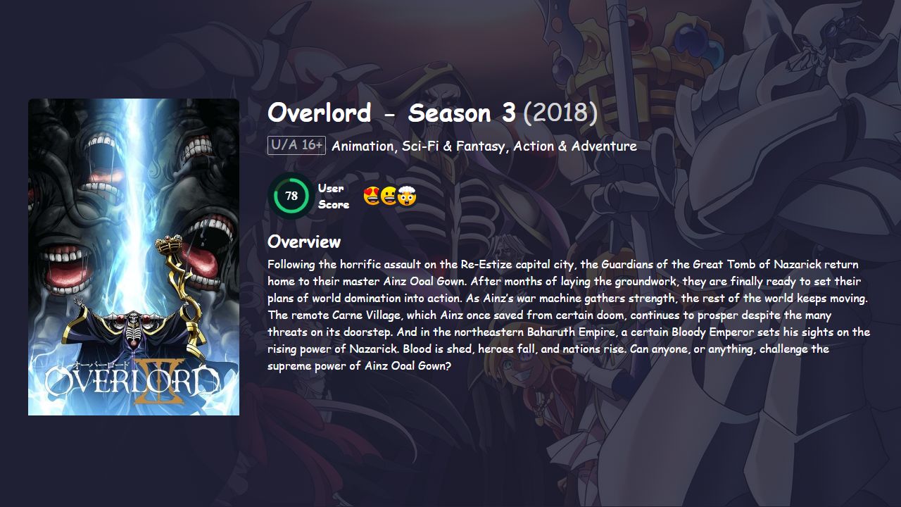 Overlord Season 3 Japanese Dubbed