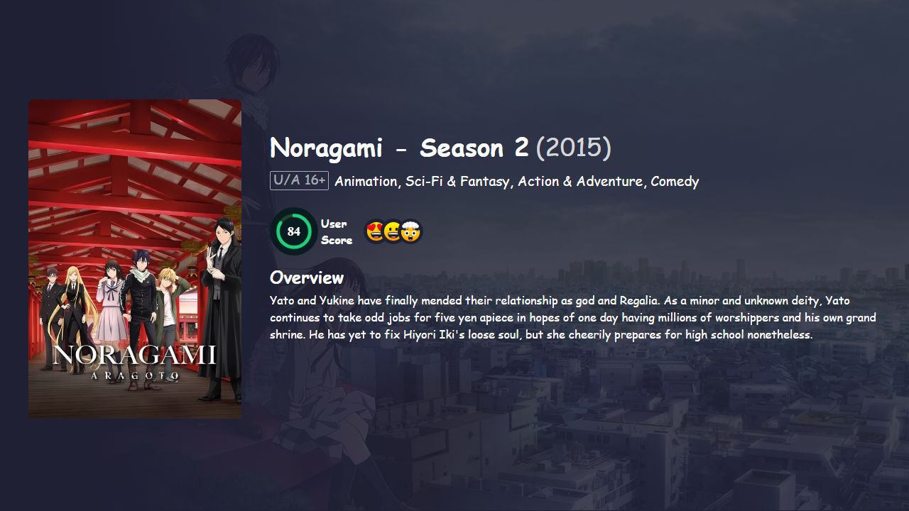 Noragami Season 2 Japanese Dubbed