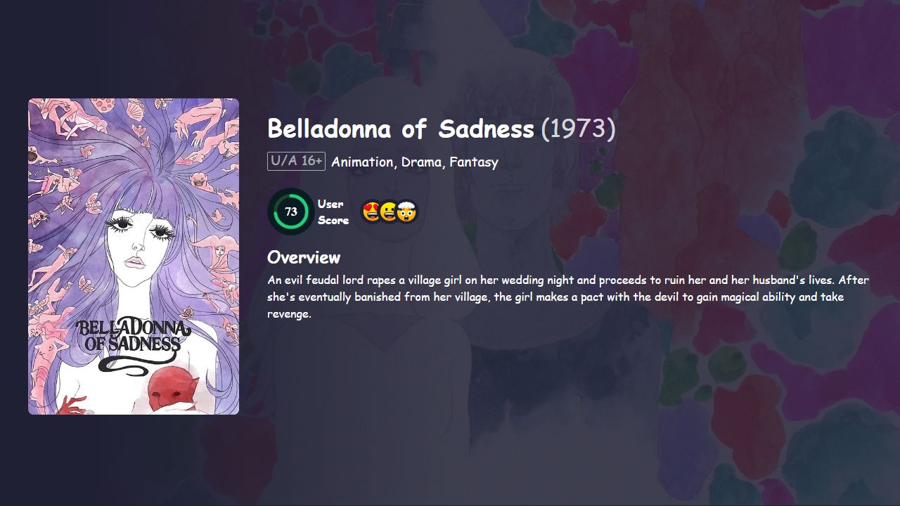Belladonna of Sadness (1973) Japanese Dubbed