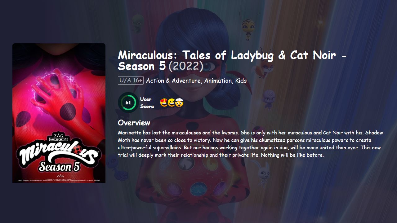 Miraculous: Tales of Ladybug & Cat Noir Season 5 Hindi Dubbed