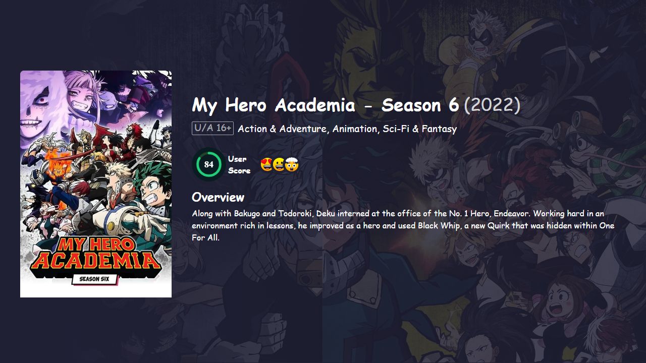 My Hero Academia Season 6 Hindi Dubbed