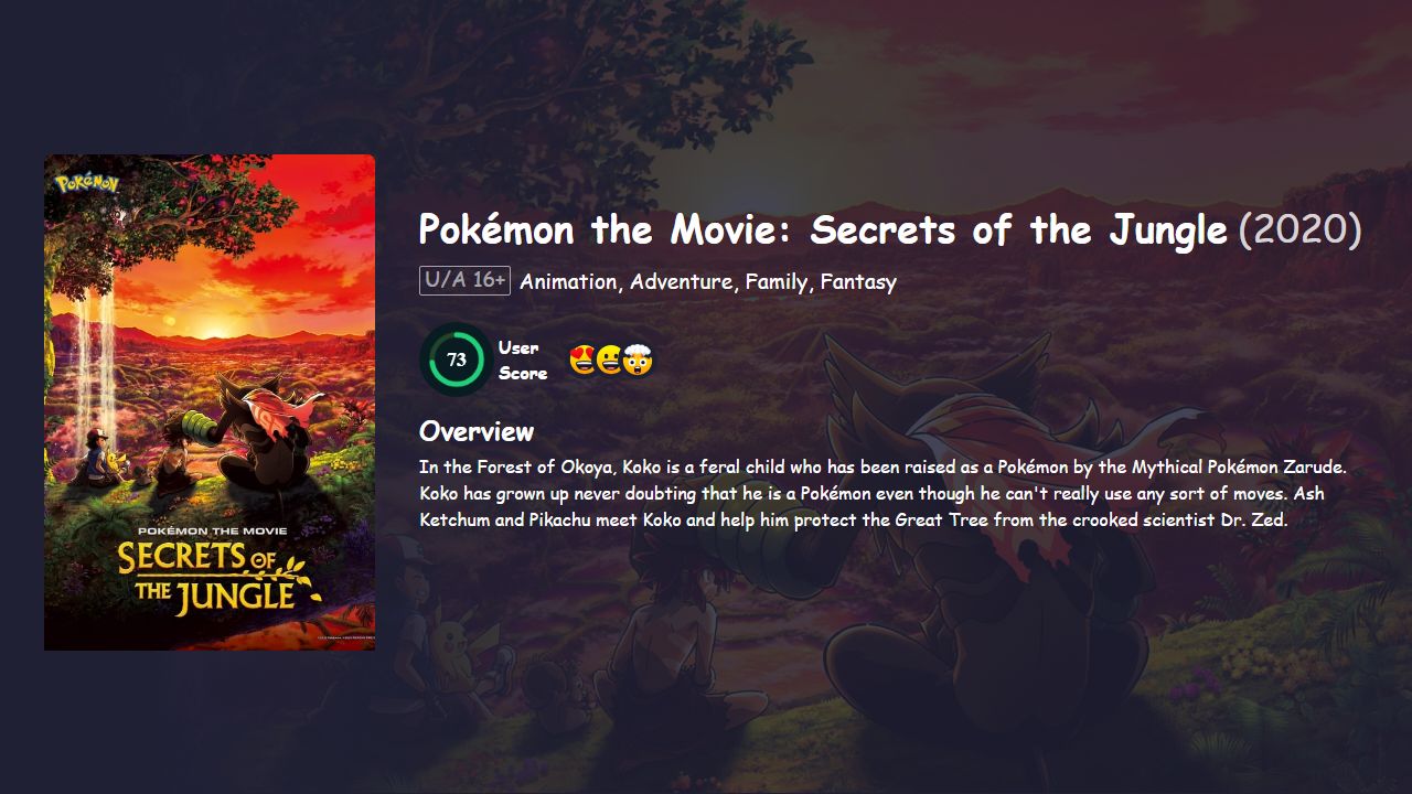 Pokémon the Movie: Secrets of the Jungle (2020) Hindi Dubbed