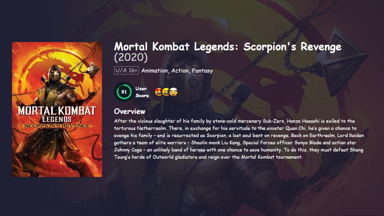 Mortal Kombat Legends: Scorpion’s Revenge (2020) English Dubbed