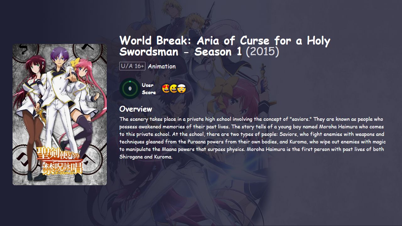 World Break: Aria of Curse for a Holy Swordsman Season 1 Japanese Dubbed