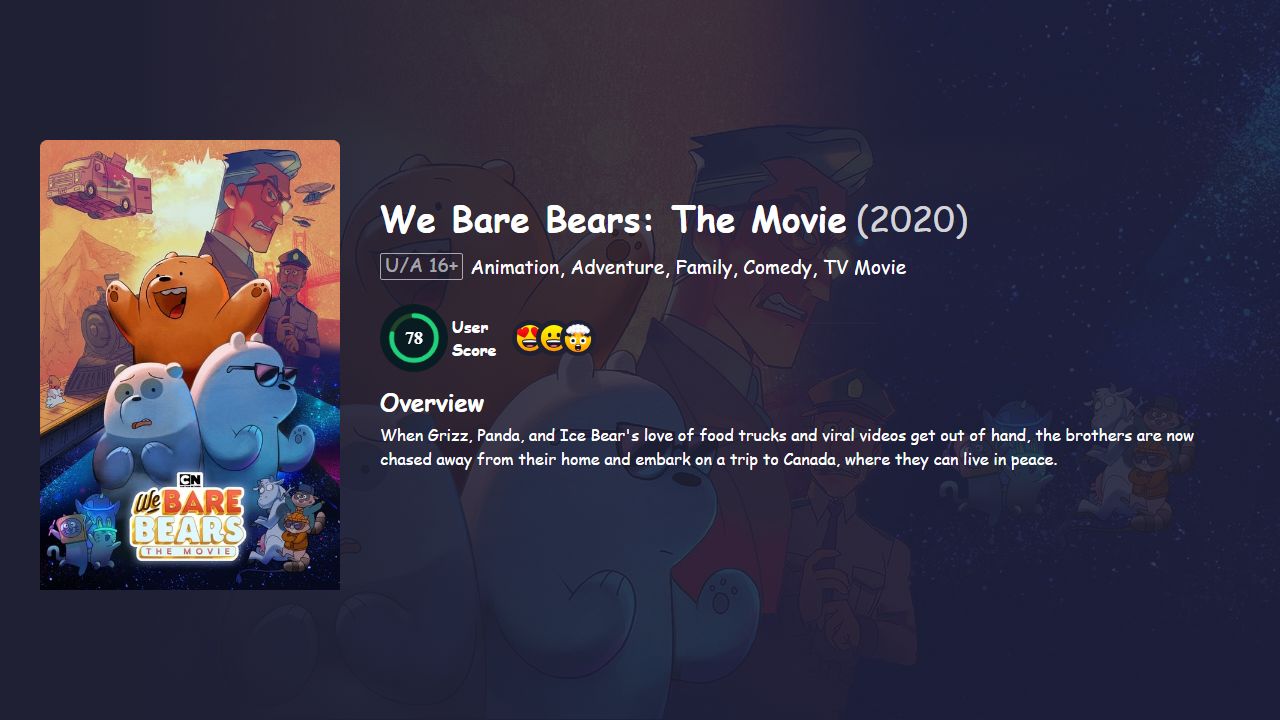 We Bare Bears: The Movie (2020) Hindi Dubbed