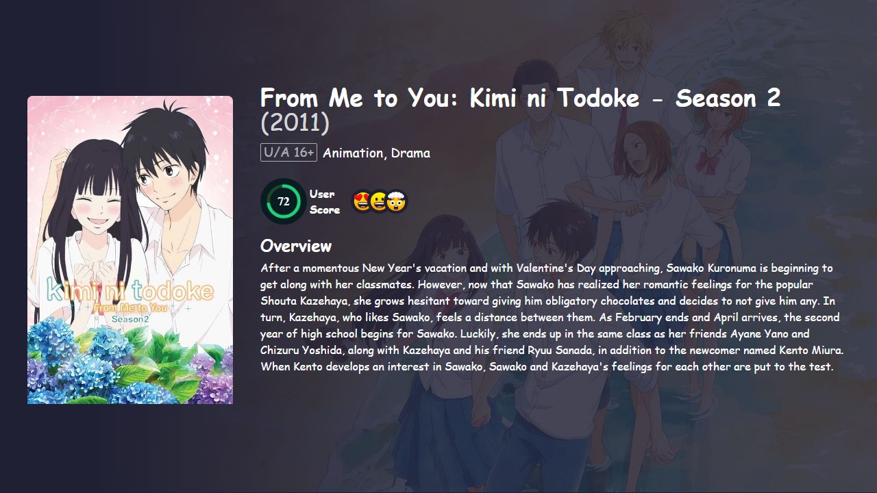 From Me to You: Kimi ni Todoke Season 2 Japanese Dubbed