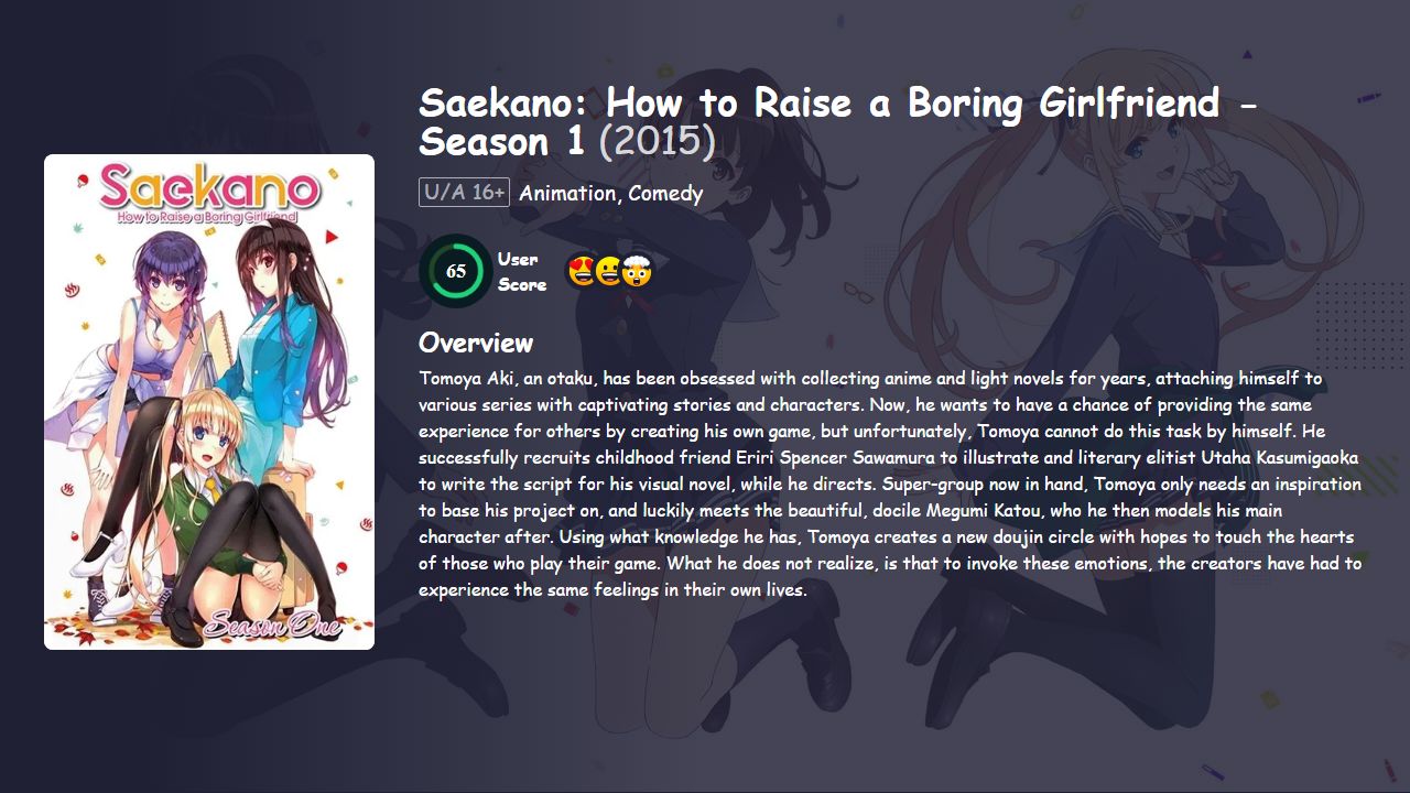 Saekano: How to Raise a Boring Girlfriend Season 1 Japanese Dubbed