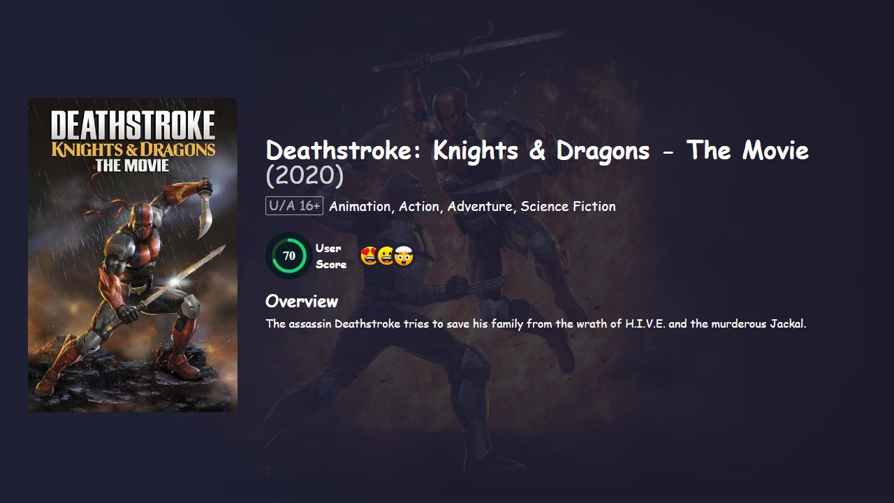 Deathstroke: Knights & Dragons – The Movie (2020) Hindi Dubbed