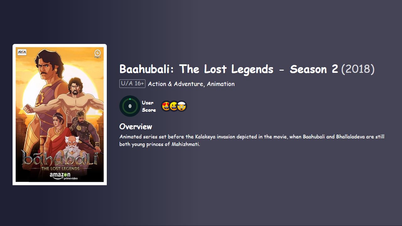 Baahubali: The Lost Legends Season 2 Hindi Dubbed