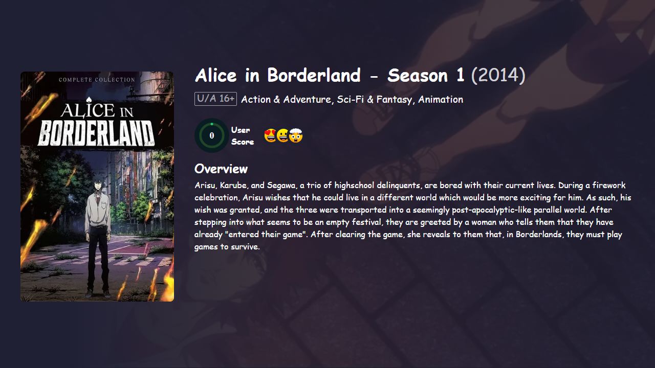 Alice in Borderland Season 1 Hindi Dubbed