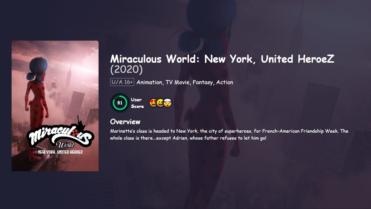 Miraculous World: New York, United HeroeZ (2020) Hindi Dubbed