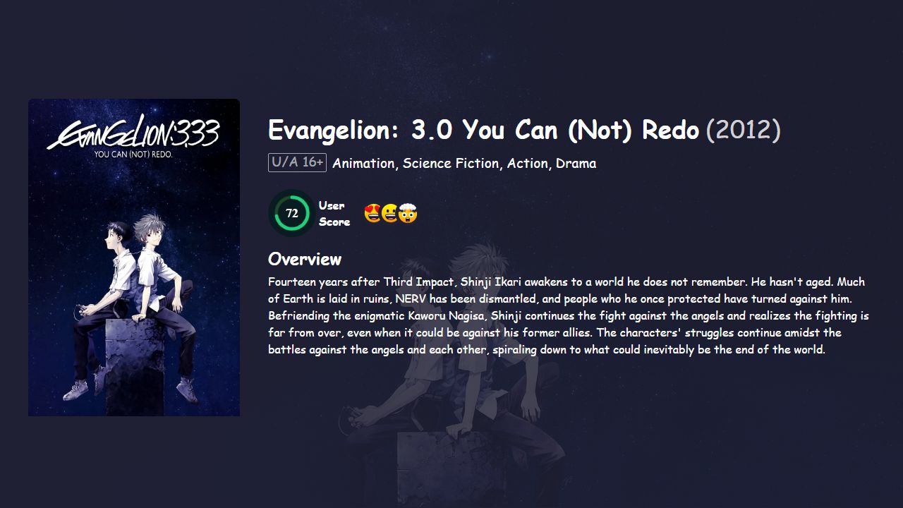 Evangelion: 3.0 You Can (Not) Redo (2012) Hindi Dubbed