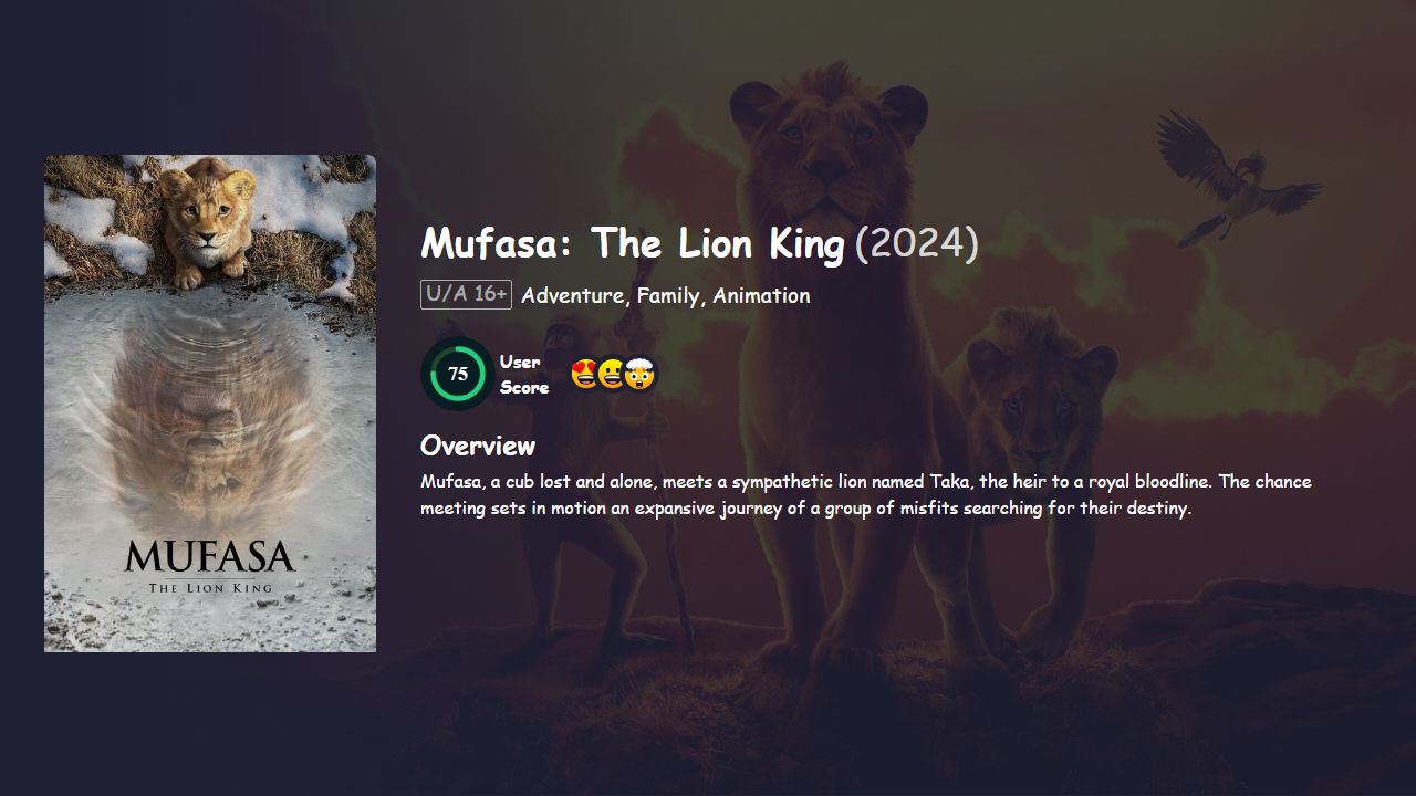 Mufasa: The Lion King (2024) English Dubbed