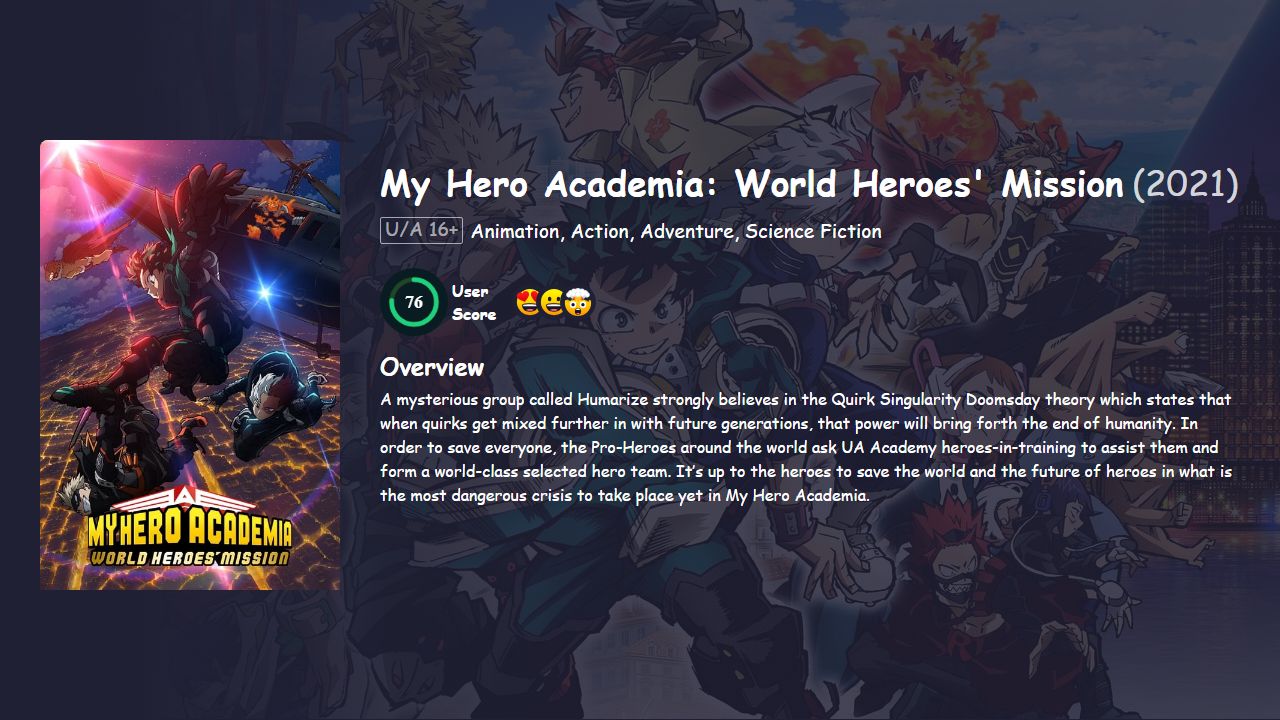 My Hero Academia: World Heroes’ Mission (2021) Hindi Dubbed