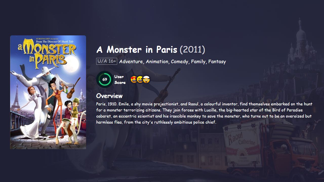 A Monster in Paris (2011) Hindi Dubbed