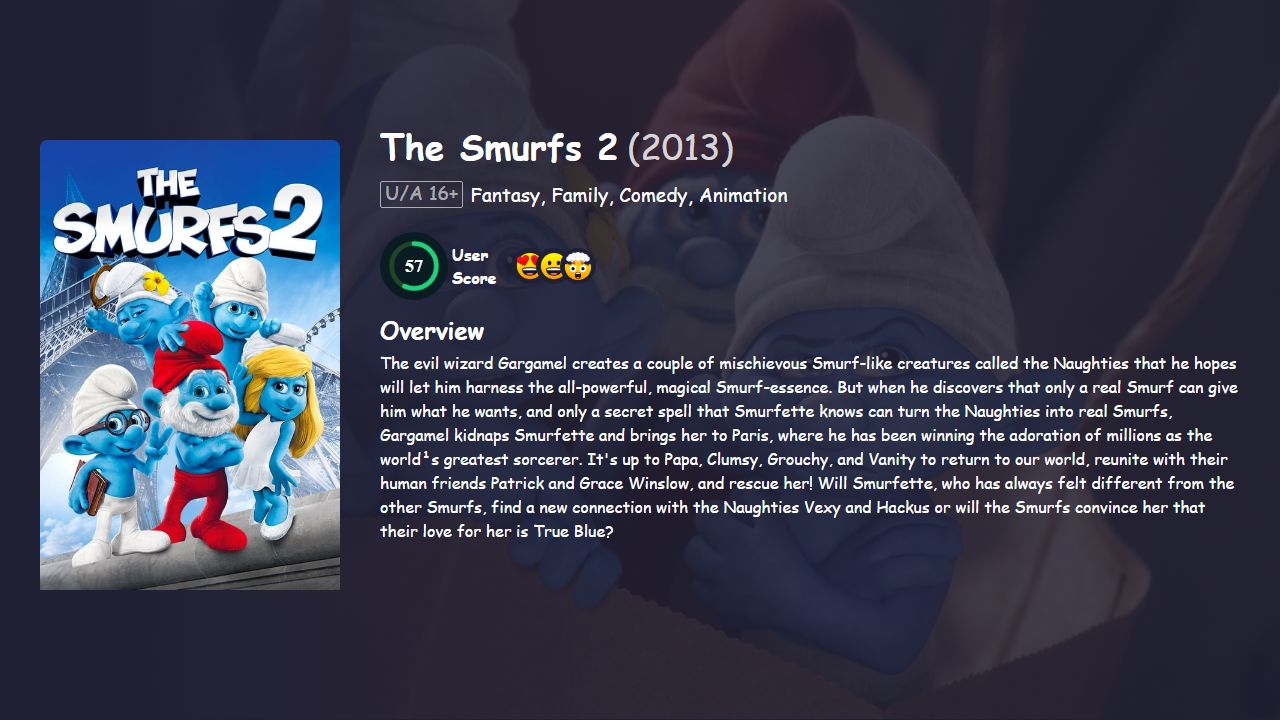 The Smurfs 2 (2013) Hindi Dubbed