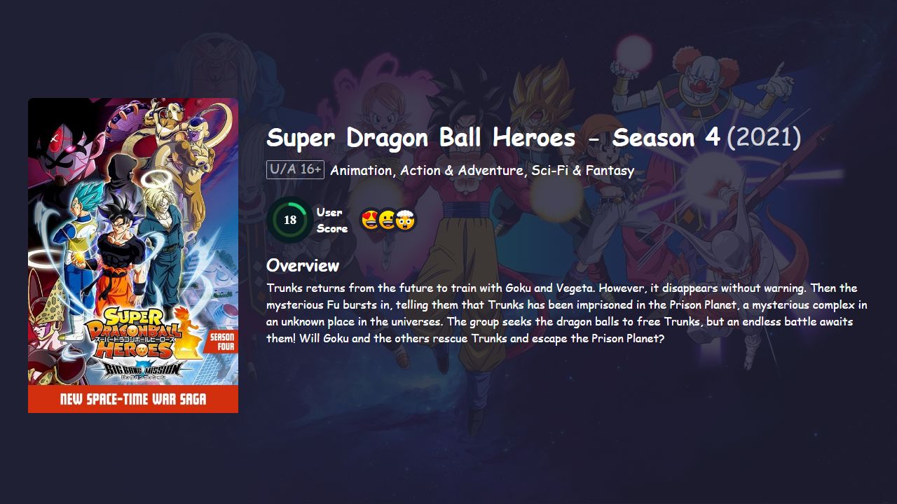 Super Dragon Ball Heroes Season 4 Japanese Dubbed