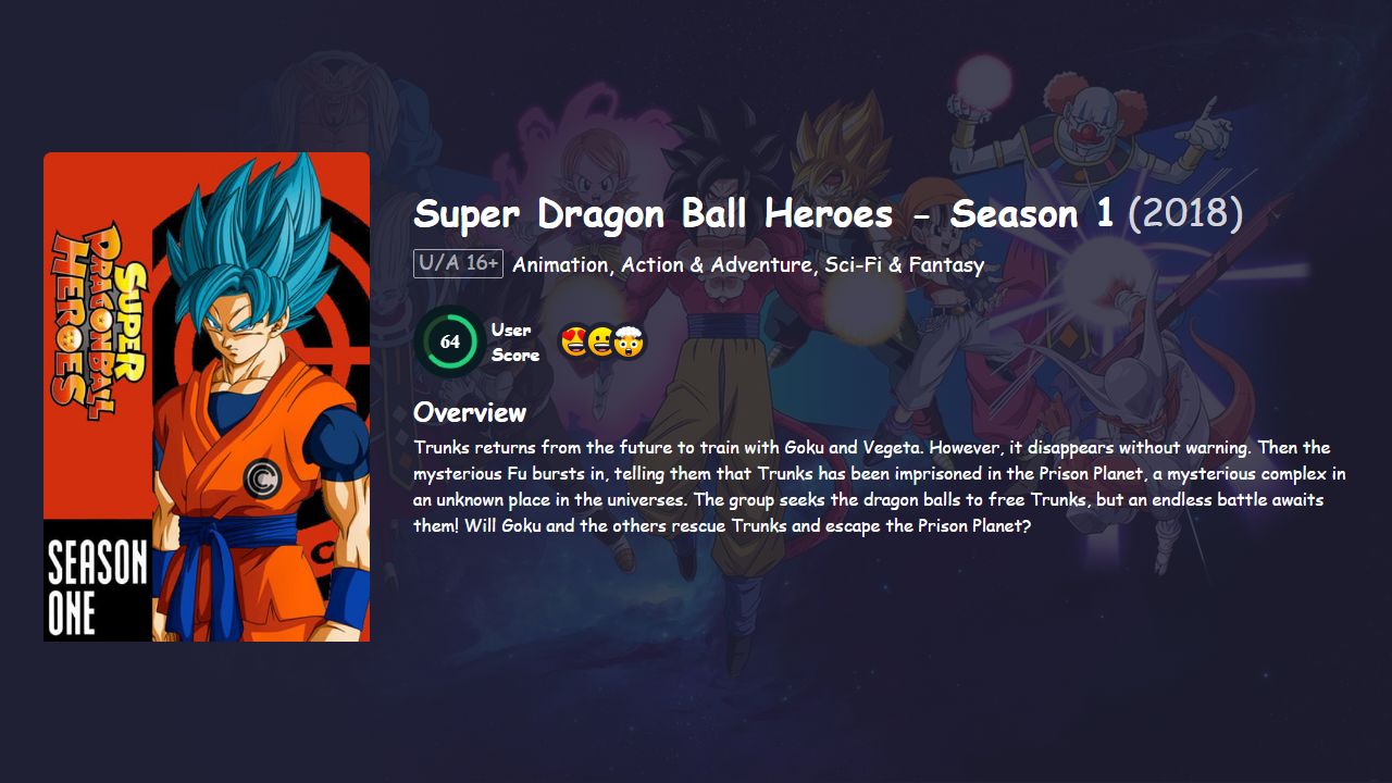 Super Dragon Ball Heroes Season 1 Japanese Dubbed