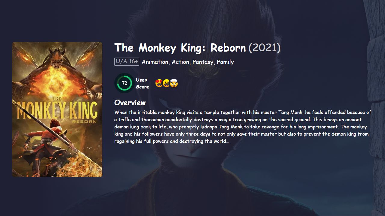 The Monkey King: Reborn (2021) English Dubbed