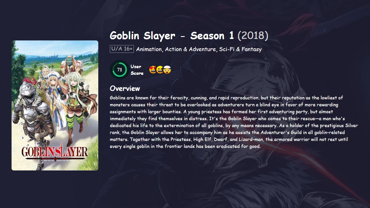 Goblin Slayer Season 1 Hindi-English-Japanese Dubbed