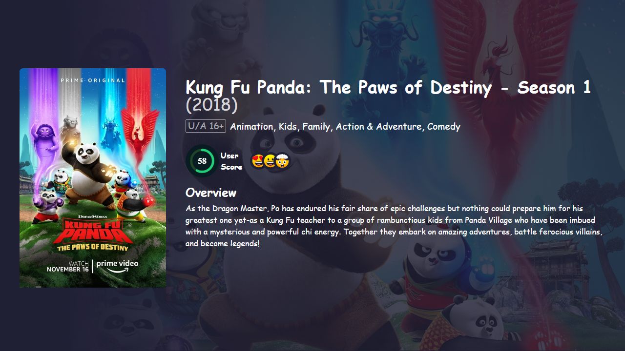 Kung Fu Panda: The Paws of Destiny Season 1 Hindi Dubbed